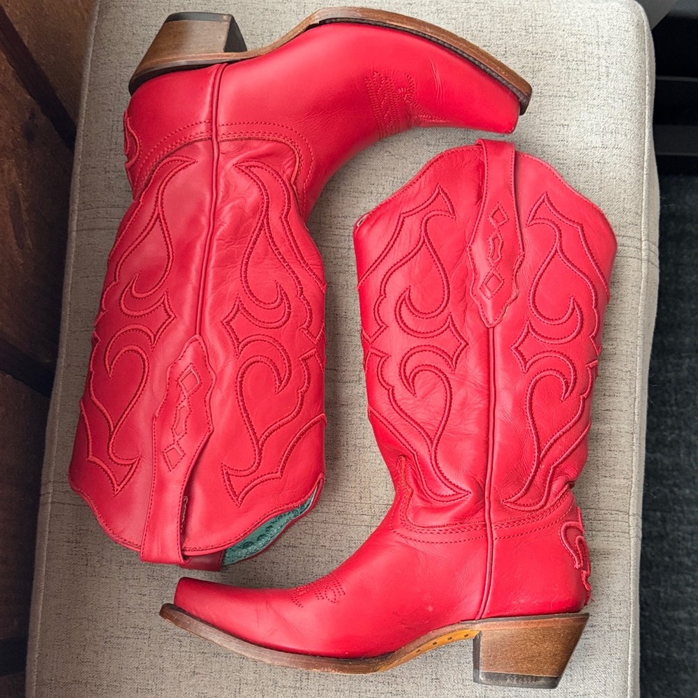 red cowboy boots